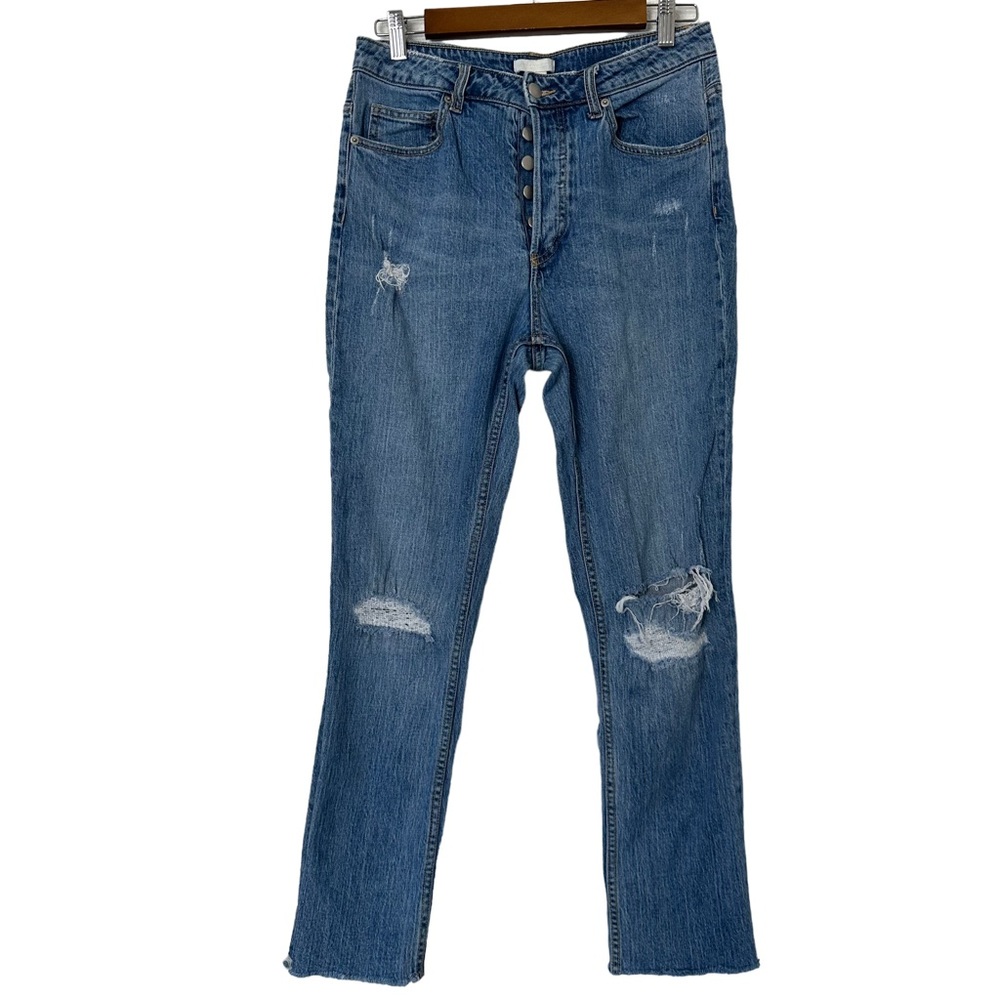 H&M Conscious 90s style Distressed Jeans Button Fly Size 8